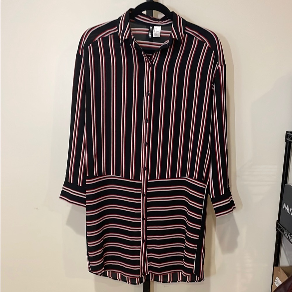 H&M Striped Button-Up Shirt Dress